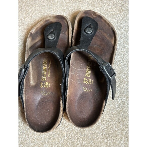Birkenstock 43691 Gizeh Black Women\'s Sandal, Regular, US 6.5, EU 37